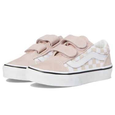 Imagem de Vans Tênis infantil unissex Old Skool V (criança pequena), Color Theory quadriculado Sepia Rose, 10.5 Little Kid