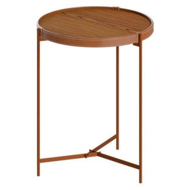 Imagem de Mesa Lateral Aqua Grande Freijó Cobre - Imcal - IMCAL MÓVEIS