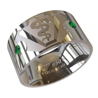 Imagem de Anel de Formatura em Prata de Medicina Veterinária - Vieira Cruz Joias