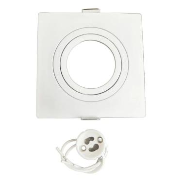 Imagem de 2X Spot De Embutir Dicroica Quadrado Mr16 Face Plana Branco