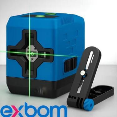 Imagem de Nível A Laser 2 Linhas Verdes Em Cruz 3d Esquadro Prumo Autonivelante 