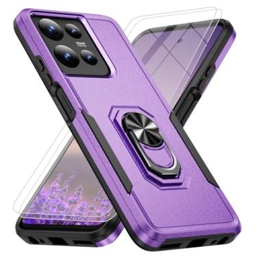 Imagem de Capa para Moto G 5G 2025 [não serve para Power/Stylus] [proteção contra quedas de grau militar de 3,5 m], capa Motorola G 5G 2025 com 2 películas de vidro temperado, capa à prova de choque para Moto G