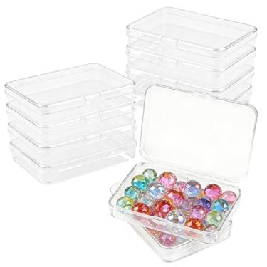 Imagem de Pacote com 8 caixas transparentes de contas pequenas, caixa de recipientes de armazenamento de contas de plástico transparente