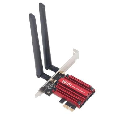 Imagem de Jopwkuin Placa de Rede Sem Fio WiFi 6 Dual Band 1800 Mbps para 10 11, Placa de Rede PCIE de Liga de Alumínio para Jogos, Streaming e Navegação Suaves