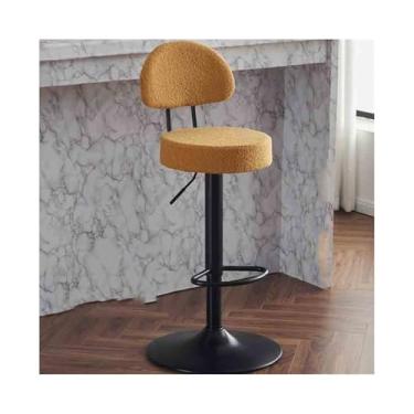 Imagem de Banqueta de cozinha cadeira alta giratória banco de bar frontal banco redondo comercial cadeira giratória moda banco alto doméstico elevador cadeira de bar caixa (laranja)