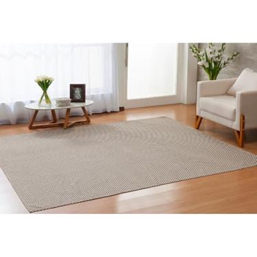 Imagem de Tapete em Jacquard 2.00x1.40m Antiderrapante para Sala/Quarto - Não Escorrega (Pontilhado Bege)