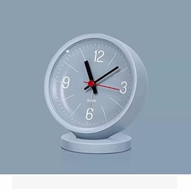 Imagem de Despertador para quarto sem tique-taque para crianças com luz de fundo, operado por bateria, sino alto para pessoas com sono pesado/adulto, relógio de mesa para decoração de casa (azul)