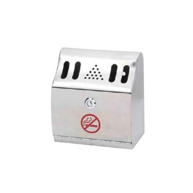 Imagem de KHUTRW3D Cesto de lixo montado na parede de aço inoxidável para sala de fumar em pé pequena para sala de fumar, suporte de bumbum de cigarro