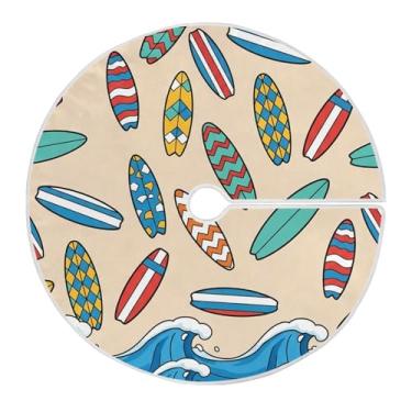 Imagem de Qilmy Saia de árvore de Natal colorida para prancheta de praia 120 cm, de camurça, para árvore de Natal, adequada para ambientes internos e externos, festas, escritório, armário 152