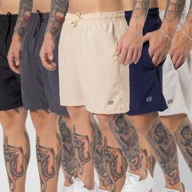 Imagem de Kit 5 Bermudas Masculinas Academia Treino Corrida Shorts Elástico Luzzoo-Masculino