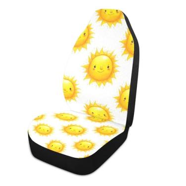 Imagem de xigua Cute Suns Capas de assento de carro universais dianteiras 1 pacote, capas protetoras de assento de carro respiráveis para decoração de interiores automotivos, SUV, carros automotivos, caminhões