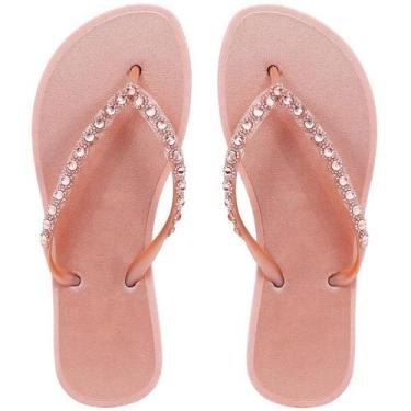 Imagem de Rasteirinha Feminina De Dedo Básica Luxo Com Pérolas Brilho Tendencia 