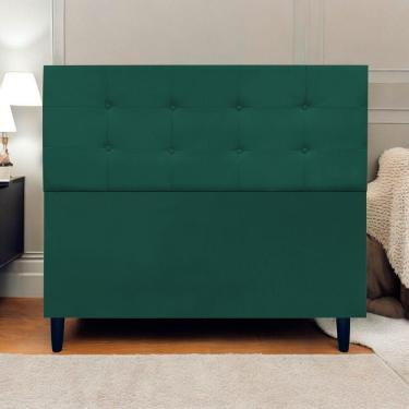 Imagem de Cabeceira Decorativa Ivy Para Cama De Casal 140 Cm Suede Verde, Suede