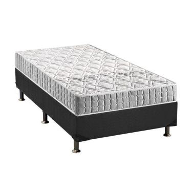Imagem de Cama Box Solteiro: Colchão Espuma D33 Anjos Orthosono + Base Crc Suede Gray(88X188)