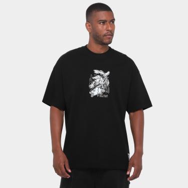 Imagem de Camiseta Oversized Santos Com o Peixe Masculina-Masculino