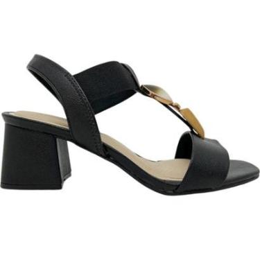 Imagem de Sandália Feminina Casual Dia a Dia Passeio Trabalho Salto Médio Conforto com Pedrarias Modare 7172.1-Feminino