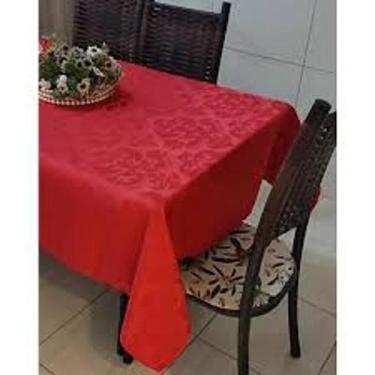 Imagem de Toalha De Mesa Retangular Tecido Jacquard Vermelho 1,40X2,50 - B.F Con