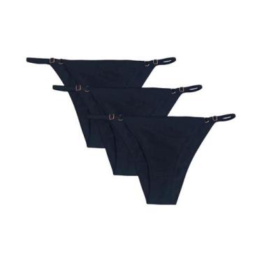 Imagem de Conjunto De 3 Peças De Calcinhas De Algodão Ajustáveis De Cintura Baix