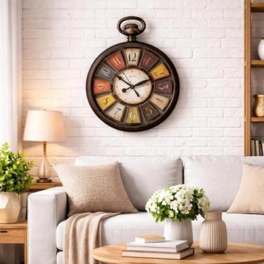 Imagem de Relógio de Parede Vintage Decorativo 26cm Silencioso - - Cris, Numeros