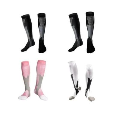 Imagem de Meias De Compressão Masculinas (2, 3 Ou 4 Pares) Para Corrida E Varize