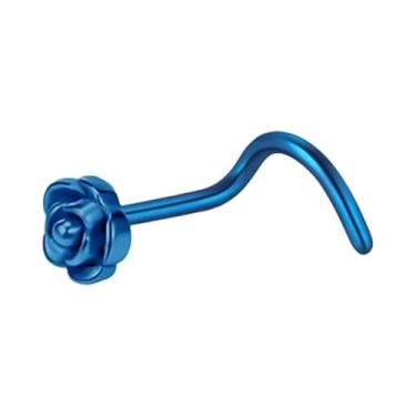 Imagem de Piercing De Nariz Elegante Em Formato De Rosa, Joia De Aço Inoxidável 