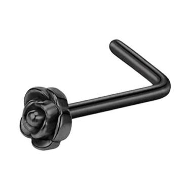 Imagem de Piercing De Nariz Elegante Em Formato De Rosa, Joia De Aço Inoxidável 