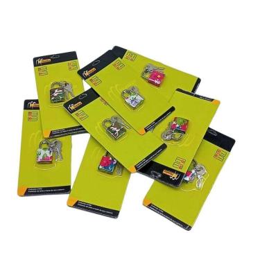 Imagem de Cadeado Mini Bagagem Mala Armario 21Mm Colorido Latao Tsa 2 Chaves Academia Bolsas