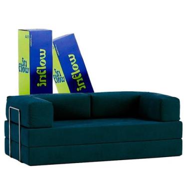 Imagem de Sofa Cama Flowin Modular Cotelê retrátil Vai Na Caixa Inflow - Inflow 