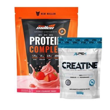 Imagem de Kit Protein Complex 1,8kg New Millen + Creatina 500g Alpex-Unissex