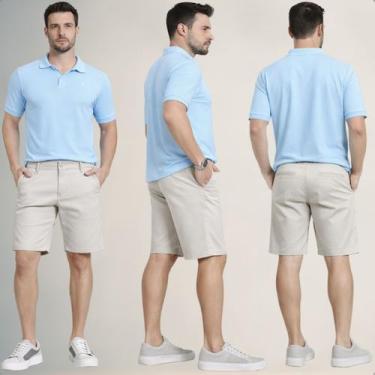 Imagem de Bermuda Masculina Sarja Alfaiataria com Bolso Faca Conforto - - AZ04 J