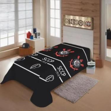 Imagem de Manta Corinthians Oficial 1,50m x 2,00m Jolitex  Macia, Quentinha e Pe