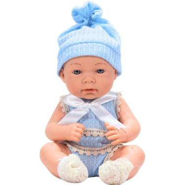 Imagem de Boneca Bebe Bruninha Roupinha Fashion Azul 30cm - Castela