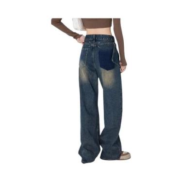 Imagem de Calças Jeans Femininas De Cintura Alta, Ajuste Slim, Estilo Vintage Re