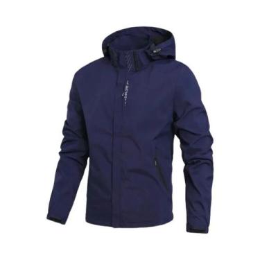 Imagem de Jaqueta De Chuva Masculina Leve E Impermeável Com Capuz, À Prova De Ve