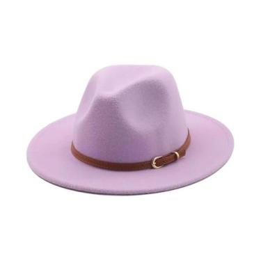 Imagem de Chapéu Fedora Branco E Preto Com Aba Larga 56-60cm Em Feltro Imitação 