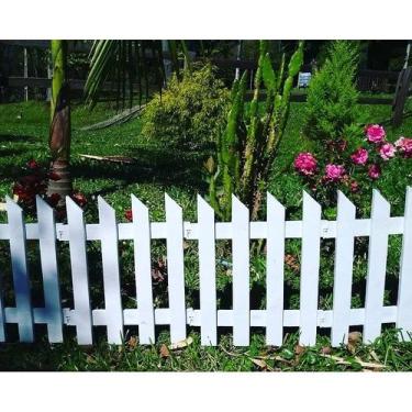 Imagem de Cerca Para Jardim Plástico Kit 20 Branca G Faz 6,60 metros Horta Grama