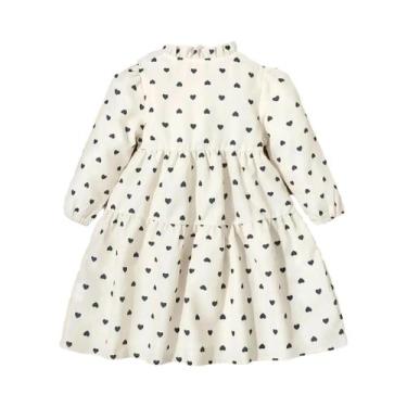 Imagem de Vestido Preto Com Estampa De Coração Para Meninas, Estilo Princesa, Co