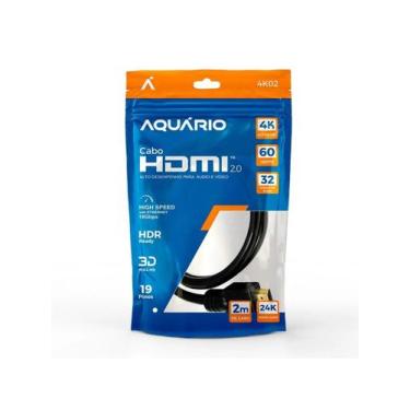 Imagem de Cabo HDMI Aquario 4K02 4K Macho X Macho 2.0 2M