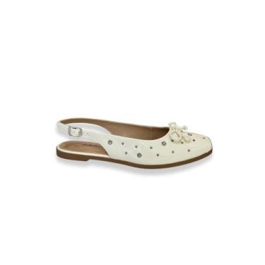 Imagem de Slingback Branco Aplicação Em Metal Dakota, 35
