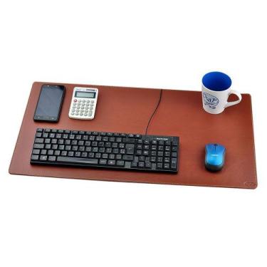 Imagem de Desk Pad FORCE em Couro Galvani, Marrom Pinhão