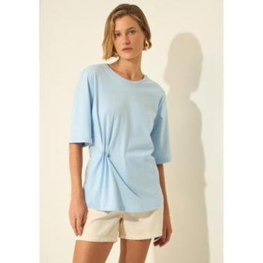 Imagem de Blusa De Mangas Curtas Com Aviamento Em Malha Penteada-Feminino