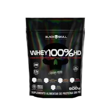 Imagem de Whey 100% Hd Refil - 900g - Black Skull, Morango