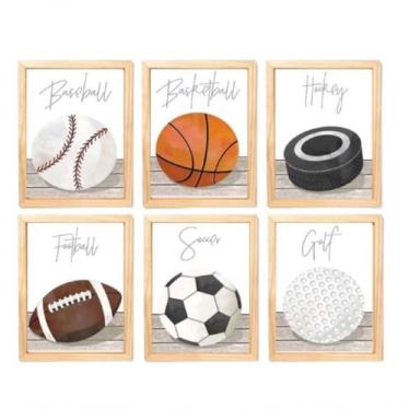 Imagem de Quadro Infantil Bolas 6 Un A4 Vidro E Pendurador - SHOPPINGNET