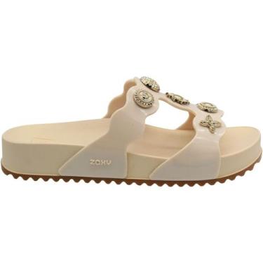 Imagem de Tamanco Plataforma Zaxy Charms removíveis Feminino, Bege, 35