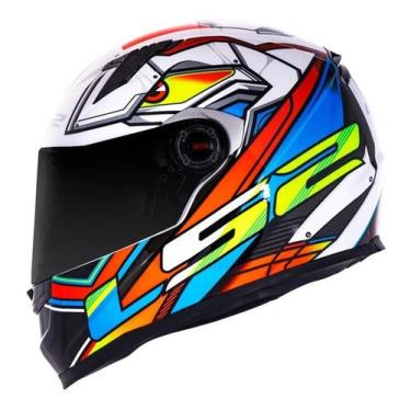 Imagem de Capacete Ls2 Ff358 Xdron Neon Colorido - Geral, AZUL BRANCO E LARANJA