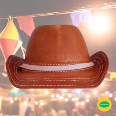 Imagem de Chapéu SERTANEJO COWBOY Nordestino Adulto Unissex Couro Puro Rígido Al