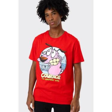 Imagem de Camiseta Cartoon Network Coragem O Cão Covarde - PITICAS, P, VERMELHO,
