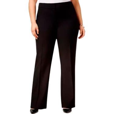 Imagem de Calça Feminina Social Plus Size, Alfaiataria, Até 58 - Moda GG, Preto,
