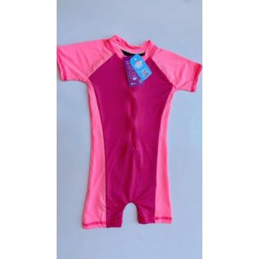 Imagem de Macacão Feminino Infantil Rosa Com Proteção Uv 50+ - sem marca, P