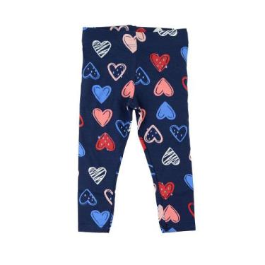 Imagem de Calça Legging Infantil Feminina Malwee Corações Marinho, 02